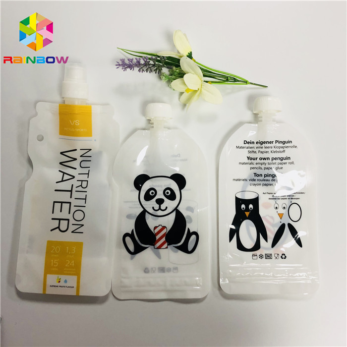 Ritsleting ganda Makanan Bayi FDA Spout Pouch Kemasan Panas Sealed Glossy Liquid Packing
