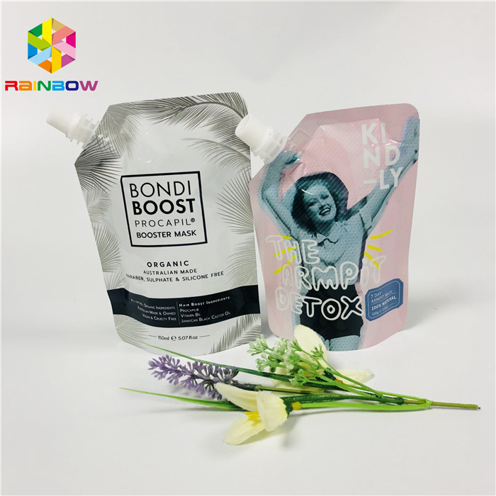 Doypack Food Grade Stand Up Kantong Reusable Cleansing Gel Masker Wajah Cair Kemasan