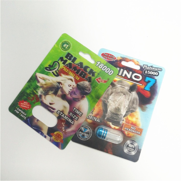 3d Holographic Effect Blister Card Packaging Dengan Gold Rhino Container Bullet