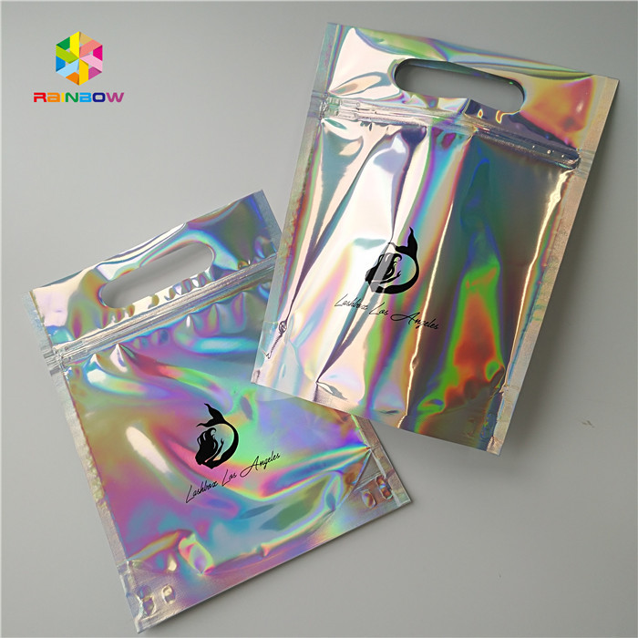 Gravure Printing Tas Kosmetik Plastik Bening Top Menangani Holographic Foil Untuk Pakaian / Sarung Tangan