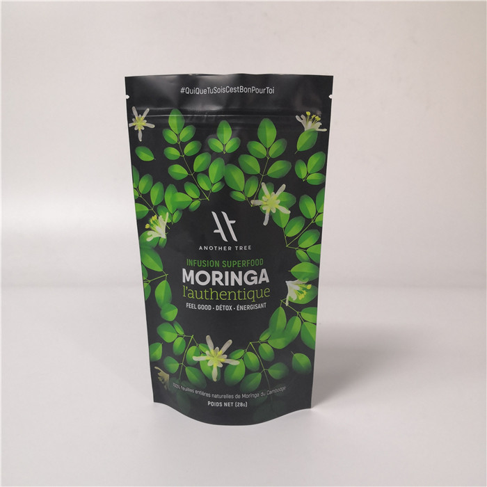 Daur Ulang Aluminium Foil Tea Bag Stand Up Pouch Warna Disesuaikan Dengan Reusable Zip Lock