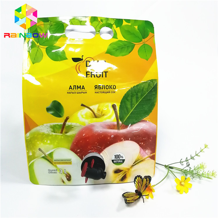 Leak Proof Spout Pouch Kemasan Aluminium Foil 2L 3L 5L Penyimpanan Jus Apel