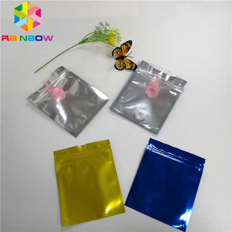 Mylar Bag Stand Up Spout Pouch Foil Depan Transparan Tiga Sisi Heat Seal