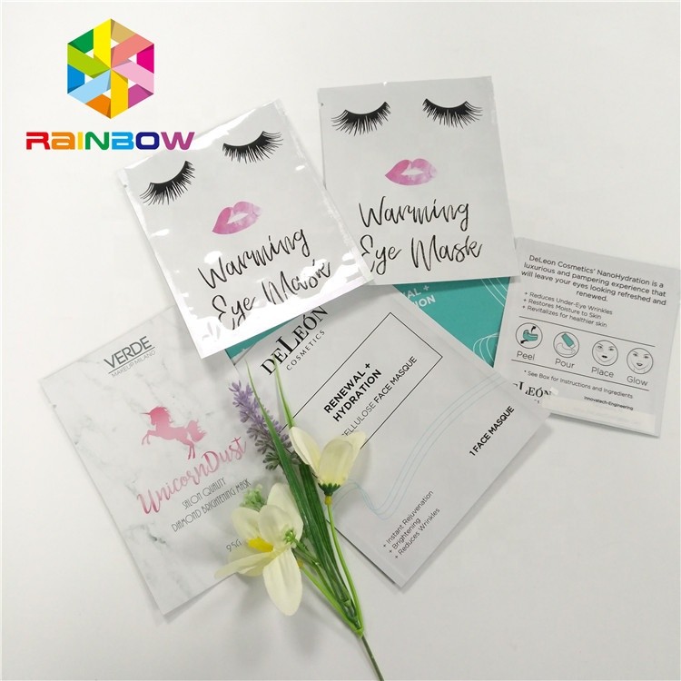 3 Lapisan Topeng Laminasi Kosong Aluminium Foil Tas Kosmetik Masker Pouch Ditutup Kembali