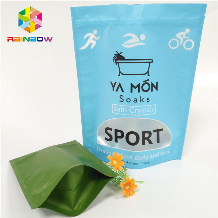 Clear Window Matte Kantong Plastik Kemasan Aluminium Foil Crystal Bath Salt Heat Sealing