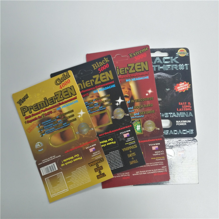 Premizer Zen Blister Card Packaging Tampilan Kemasan Blister untuk Paket Pil Peningkatan Pria