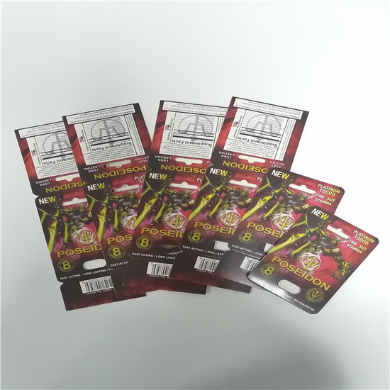 Poseidon Sex Pill Blister Kartu Kemasan Stiff Rox Sex Enhancer Pack Kertas Daur Ulang
