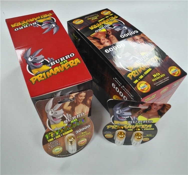 BURRO Man Sex Paper Card Packaging Burro 30000 60000 Single Double Hole Dengan Botol