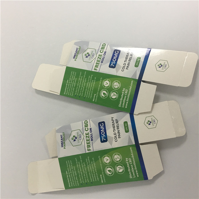 Kustom CMYK Dicetak Logo Kotak Karton putih CBD Vape