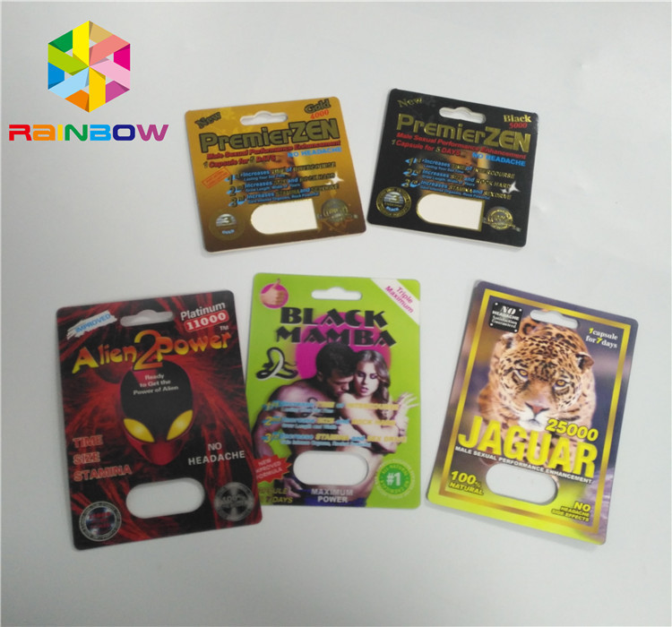Kemasan Kartu Blister Kustom Alien Powder Rhino 3d Paper Pills Capsule Pack