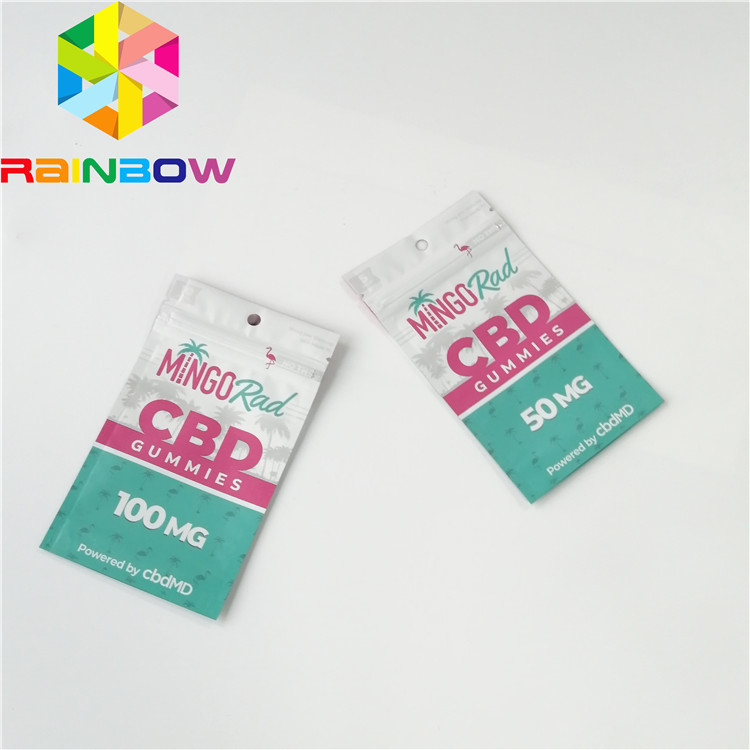 Kemasan Kantong Plastik Daur Ulang Kemasan Ziplock CBD Gummy Candy Bag Gravure