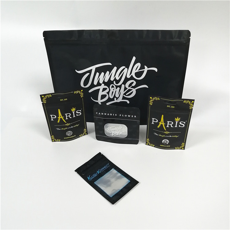 Digital Printing Stand Up Pouch Kemasan CBD Bau Bukti Gulma Dengan Jendela Yang Jelas