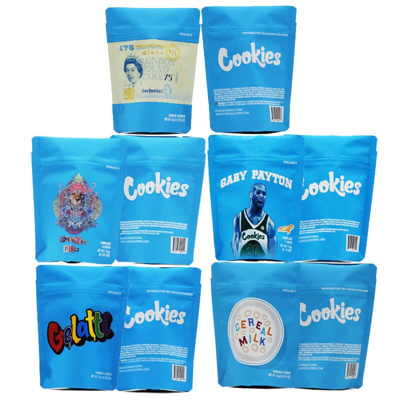 CBD Runtz Cookies Dapat Dipulihkan Kembali Ziplock Packaging Mylar Pouch Bag MOPP / VMPET / PE Material