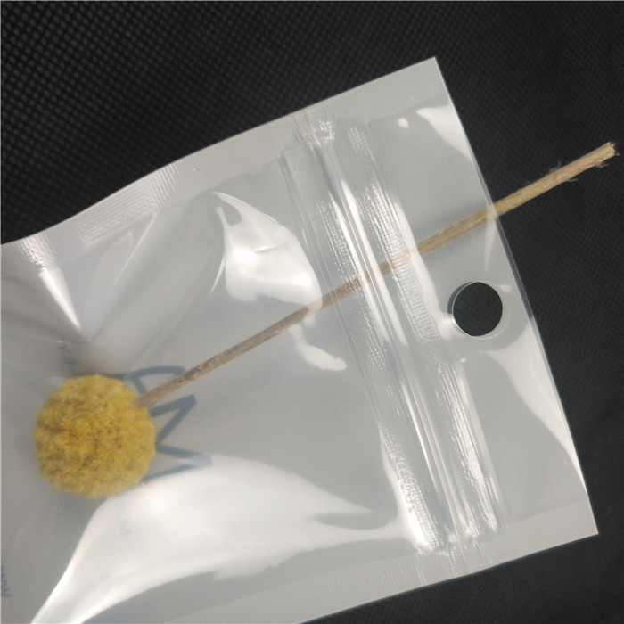 Transparan Depan Glossy Shiny Plastik Zipper Kantong Kalung Perhiasan Kemasan