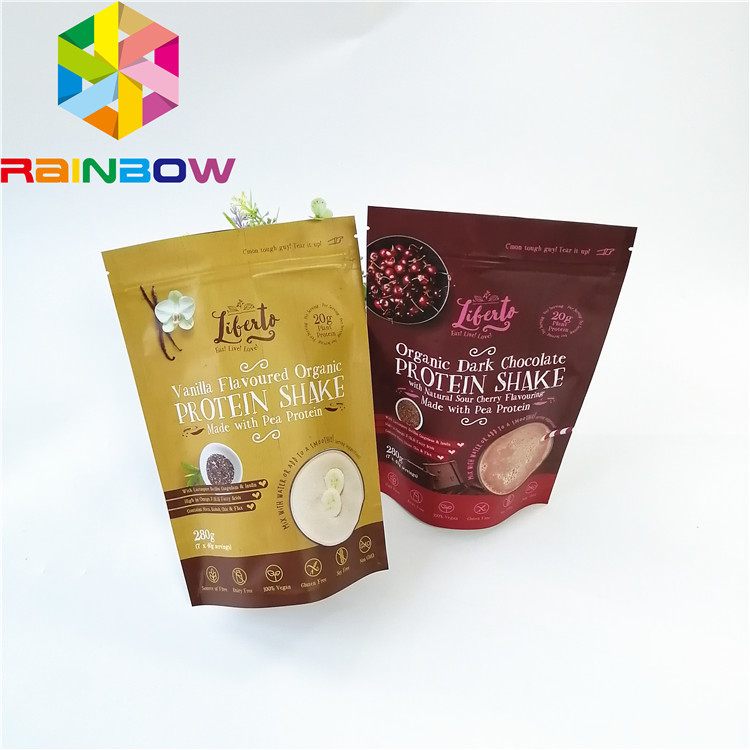 Mylar Stand Up Zipper Pouch Bags Dessert Teh Kopi Packing Bukti Bau Didaur Ulang