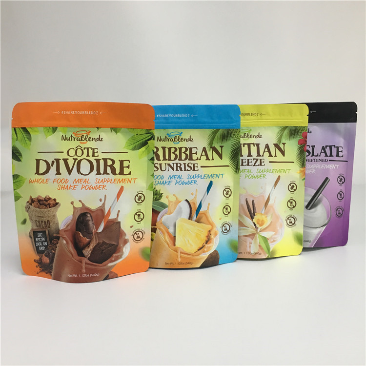 200g Aluminium Zipper Stand Up Kantong Kemasan Kustom Gravure Printing Untuk Protein