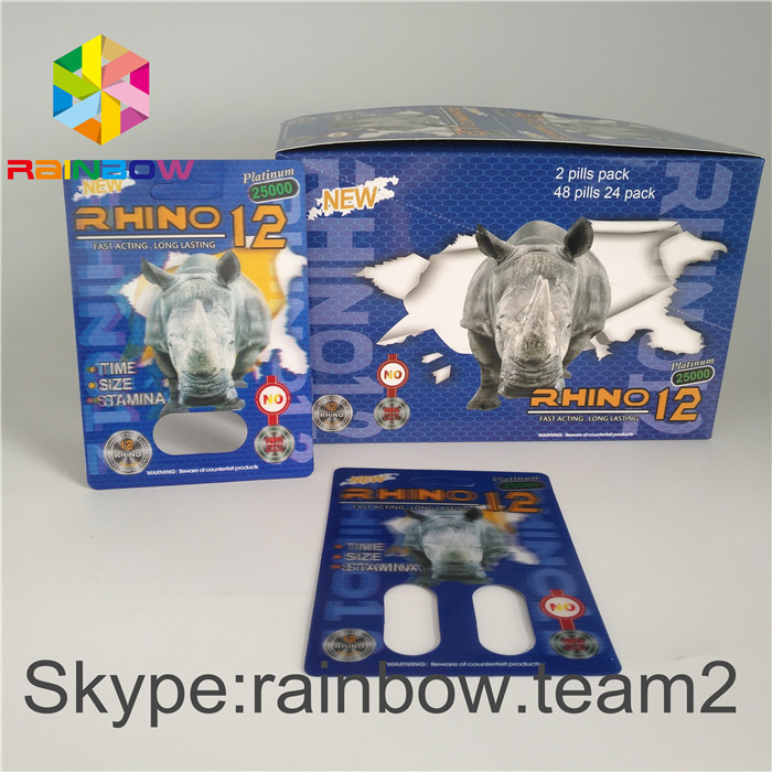 Peningkatan Seksual Laki-laki Kemasan Blister Kemasan Kotak Display Kertas 350g 400g Untuk Kapsul