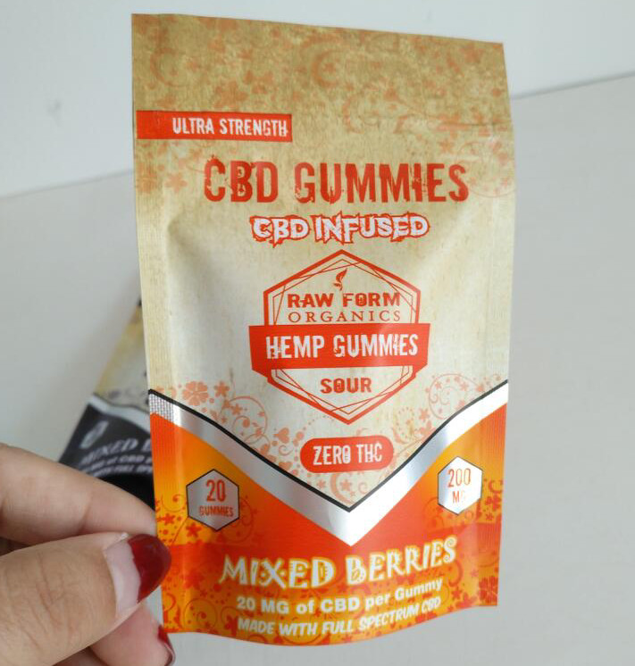 Digital Printing Kedap Udara Zip Lock Bags Aluminium Foil CBD Gummy Kantung Kecil