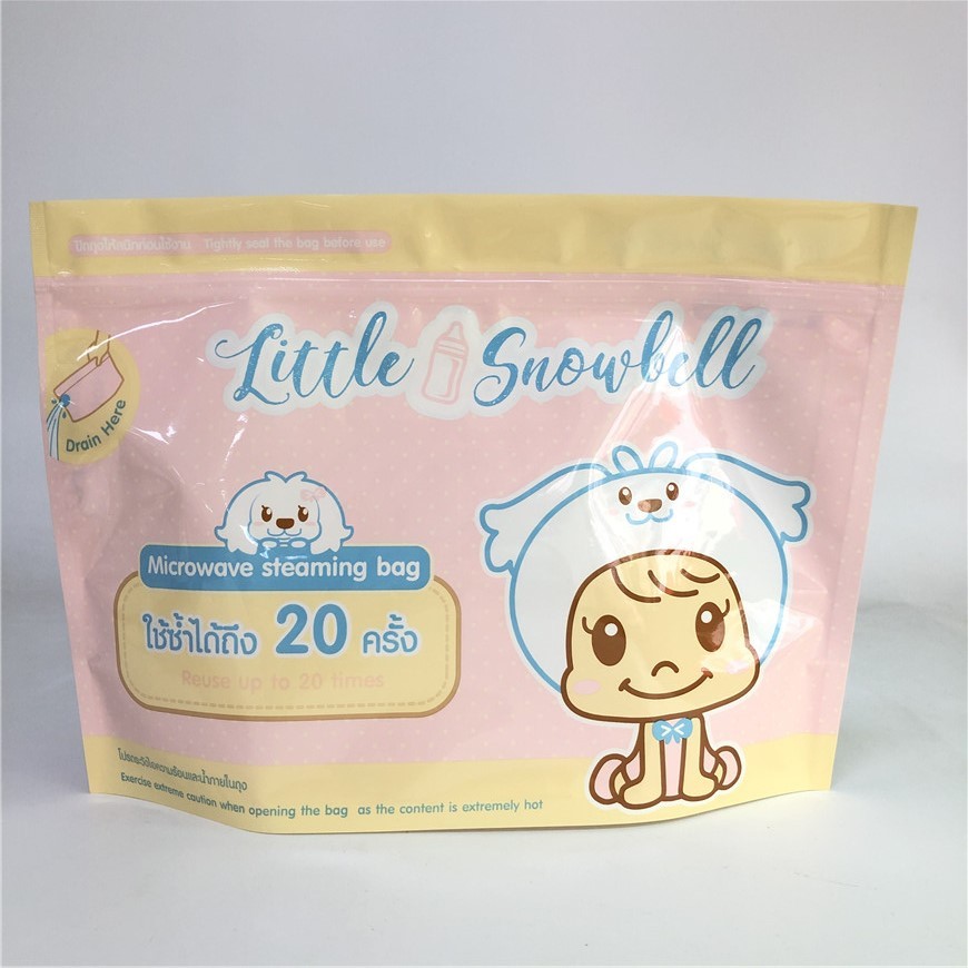 Ritsleting Stand Up Tas Microwave Custom Printing Biodegradable 120-180 Mic Tebal