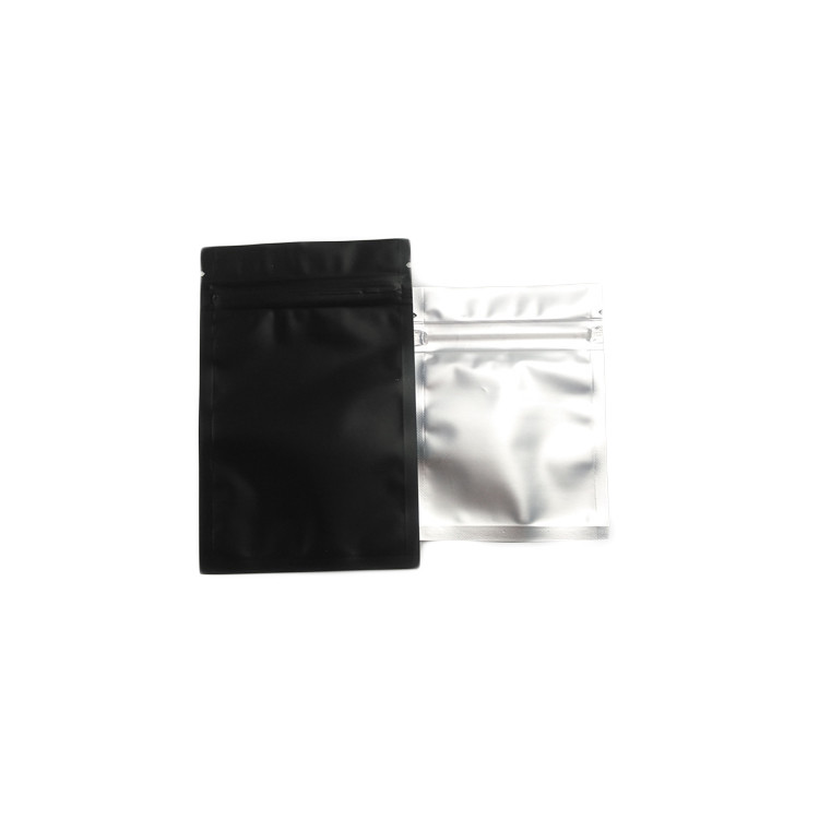 Heat Seal Custom Cetak Kantong Plastik Aluminium Foil Sachet Matte Black Ziplock