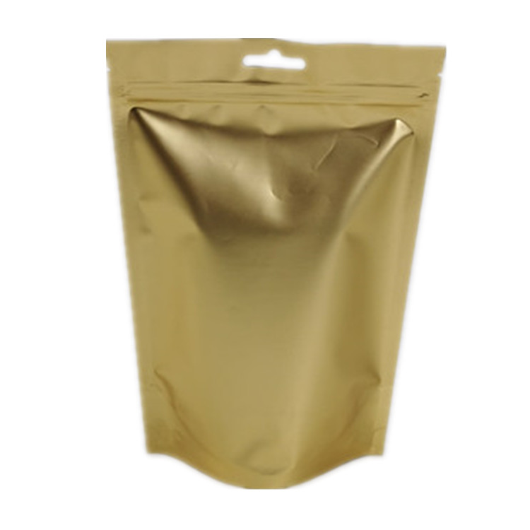 Plastik yang Dapat Ditutup Kembali Stand Up Pouch Coffee Packing Bags Emas Aluminium Foil