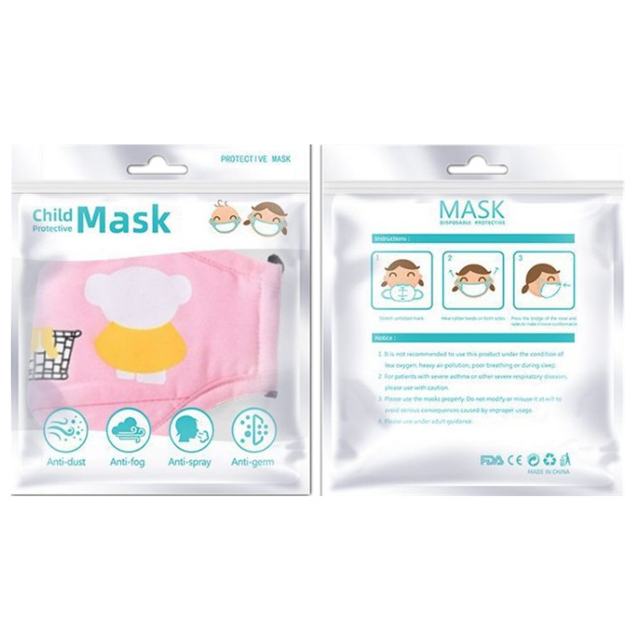 Masker Wajah Kantong Plastik Kemasan Kunci Ritsleting