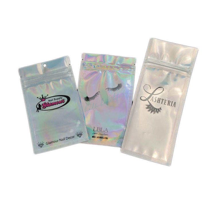 Clear Holographic Zip Lock CMYK Color Tas Kemasan Kosmetik