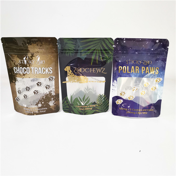 Aluminium Foil Weed Cookie CBD 3x4 Stand Up Zipper Bag