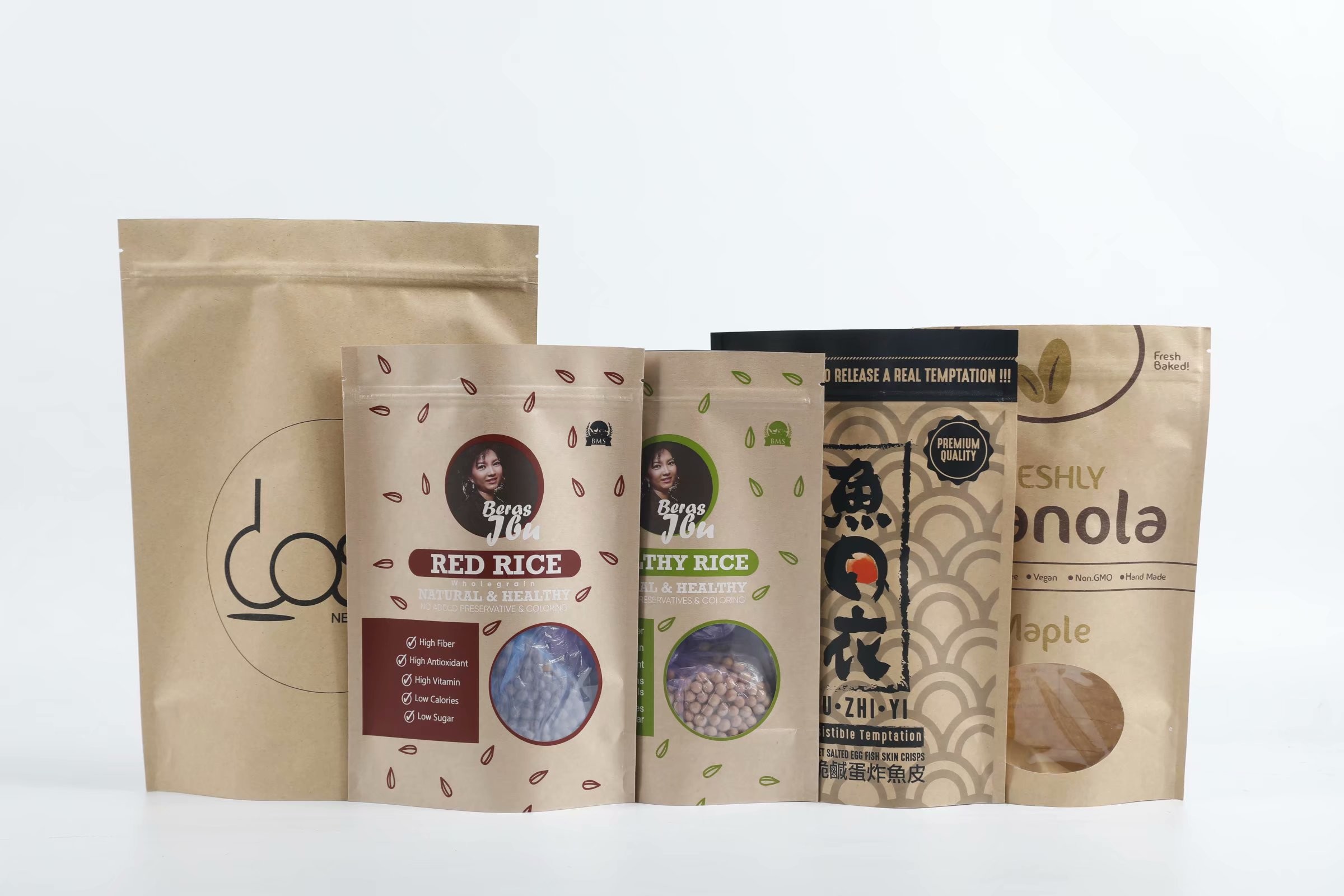 Cookies Bukti Kelembaban Berdiri Kantung Kertas Kraft