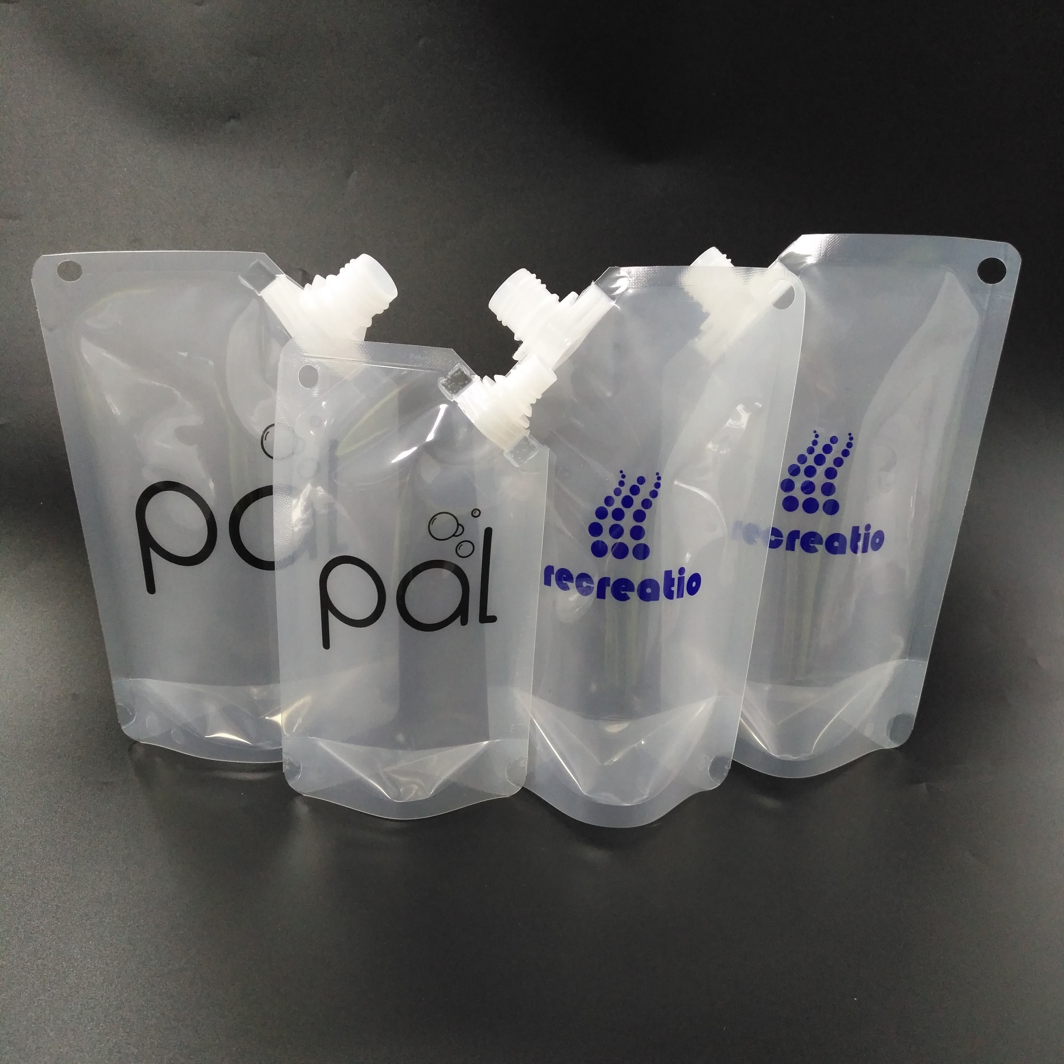 Sealing Kuat Transparan 1000ml Drink Stand Up Pouches