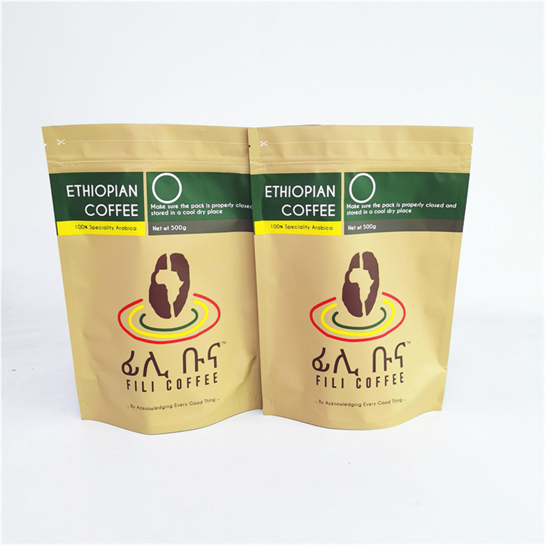 500g 1kg Kopi Ziplock Pouch Tas Kemasan Kapasitas Besar untuk Biji Kopi / Tanah