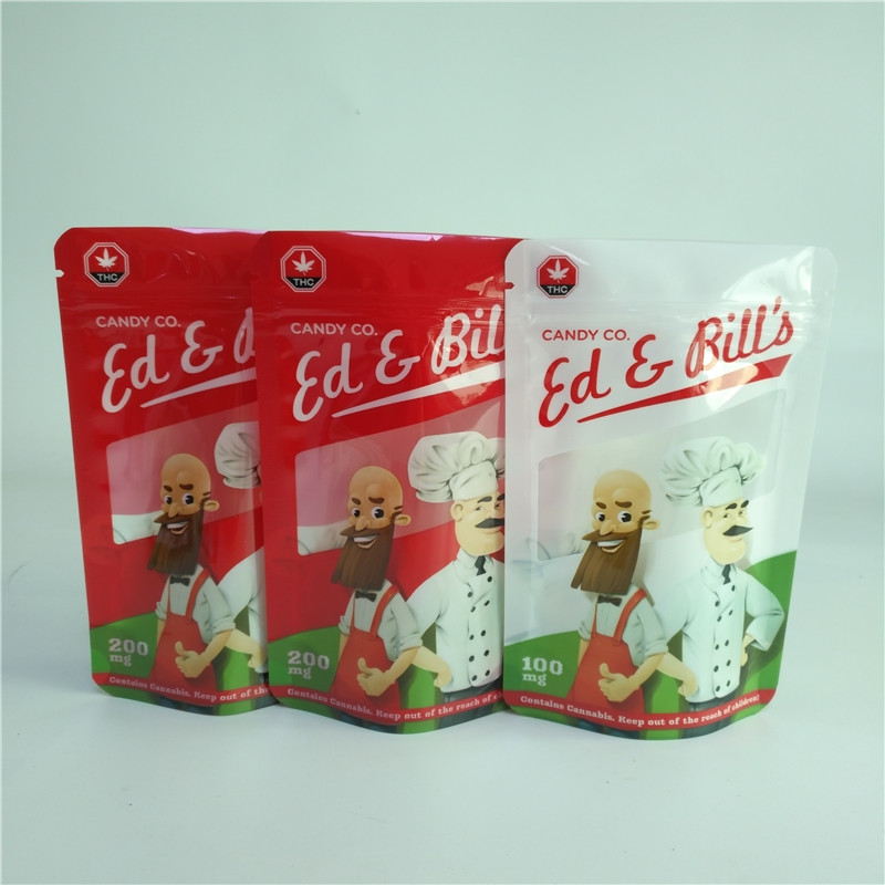 Tas Kemasan Dupa Herbal Cetak Kustom yang Dapat Ditutup Kembali CBD Gummies Pouch Capsules Sachet