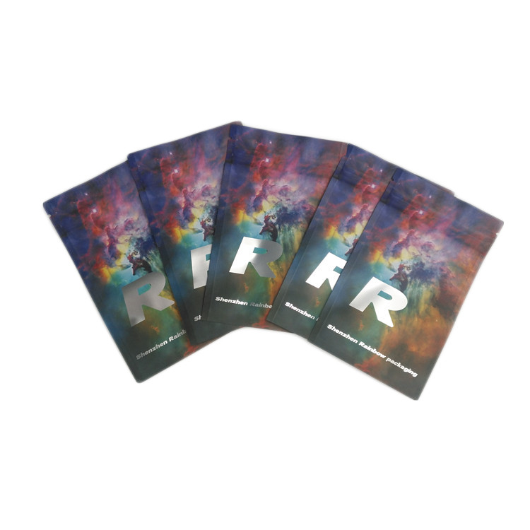 Pencetakan Kustom Aluminium Foil Kemasan Permen Tahan Anak Mylar Bag Matt Smell Proof Childproof Ziplock Pouch