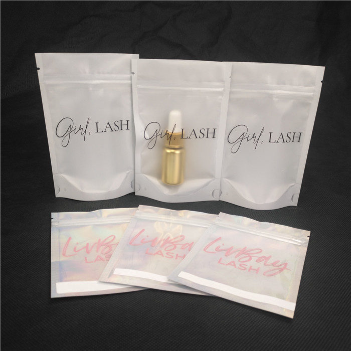 Logo Kustom Laser Kemasan Kosmetik Tas Lapisan Tunggal Lipgloss Bulu Mata Kemasan Botol Minyak Esensial Tas Doypack