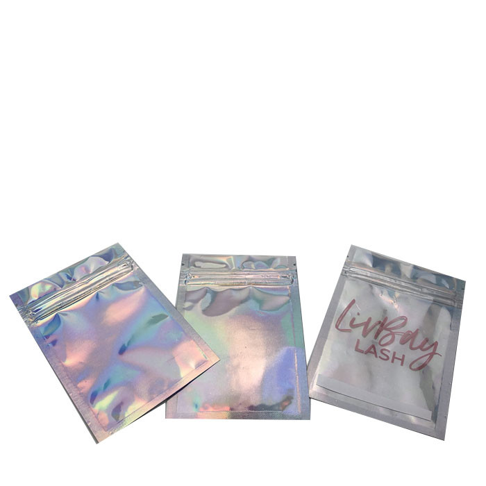Clear Front CYMK Laminated Holographic Ziplock Pouch