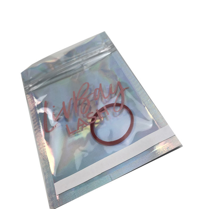3.5g CYMK 8 * 13cm Mylar Holographic Bags Tiga Sisi Disegel
