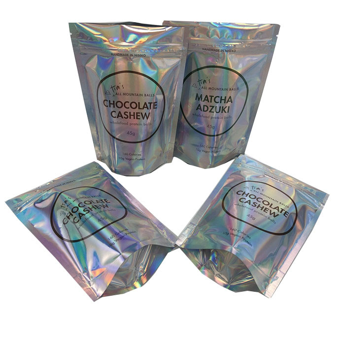 Custom Printing Zip Lock Flat Bag untuk Headwear Holographic Laminated Plastic Mylar Pouches