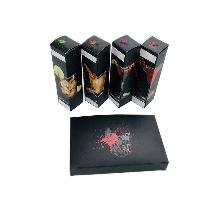 Black Matte Uv Printing Kotak Kertas Kustom Untuk Parfum / Kemasan Minyak CBD