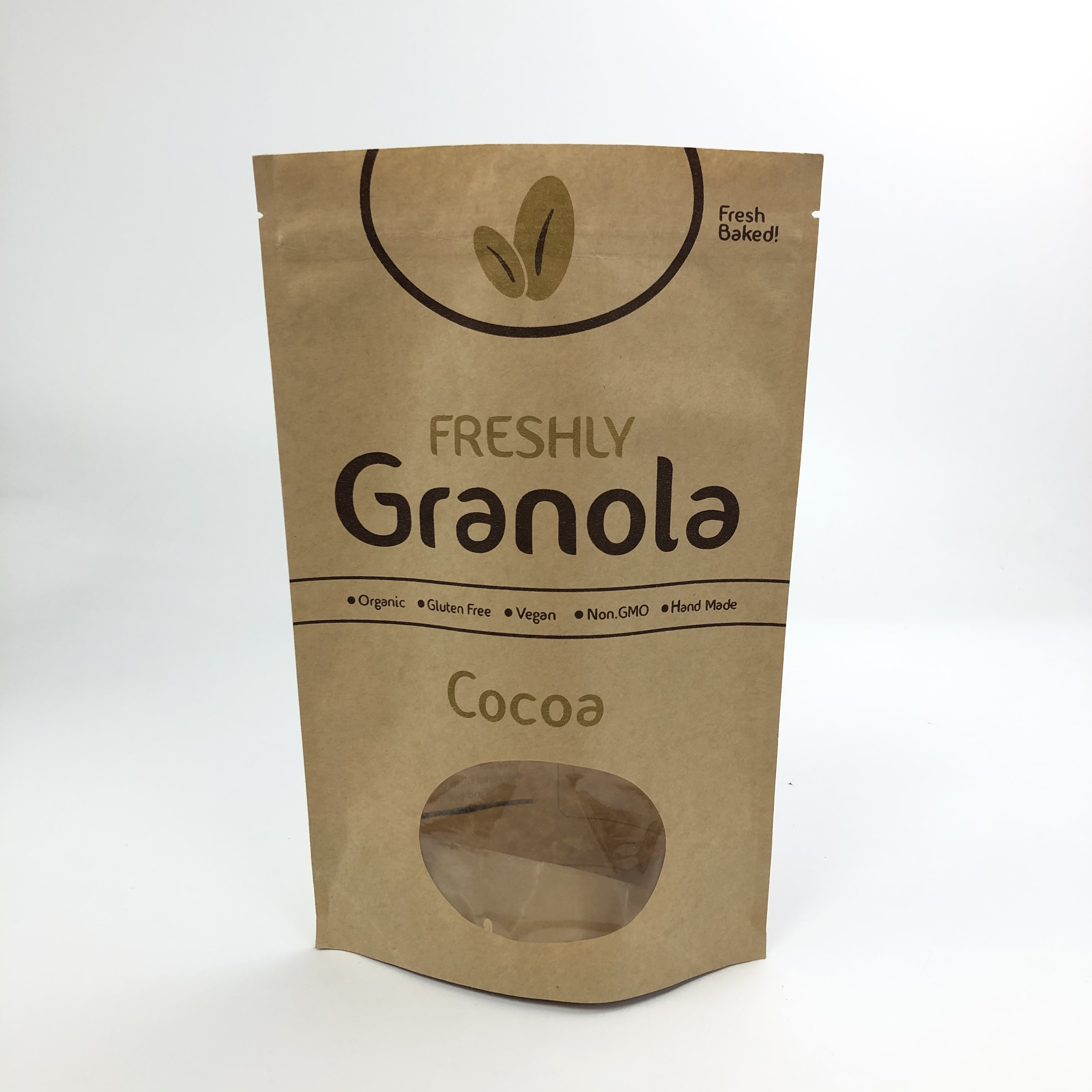 200g 300g 180mic Kraft Paper Coffee Bag Dengan Jendela Yang Jelas
