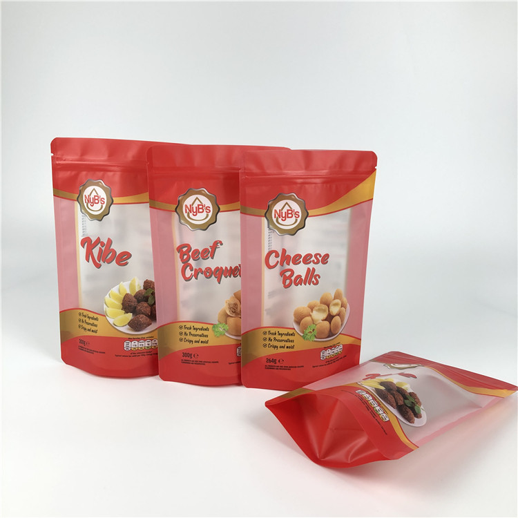 Plastik GMOPP VMPET Stand Up Zipper Bag Dengan Jendela Yang Jelas