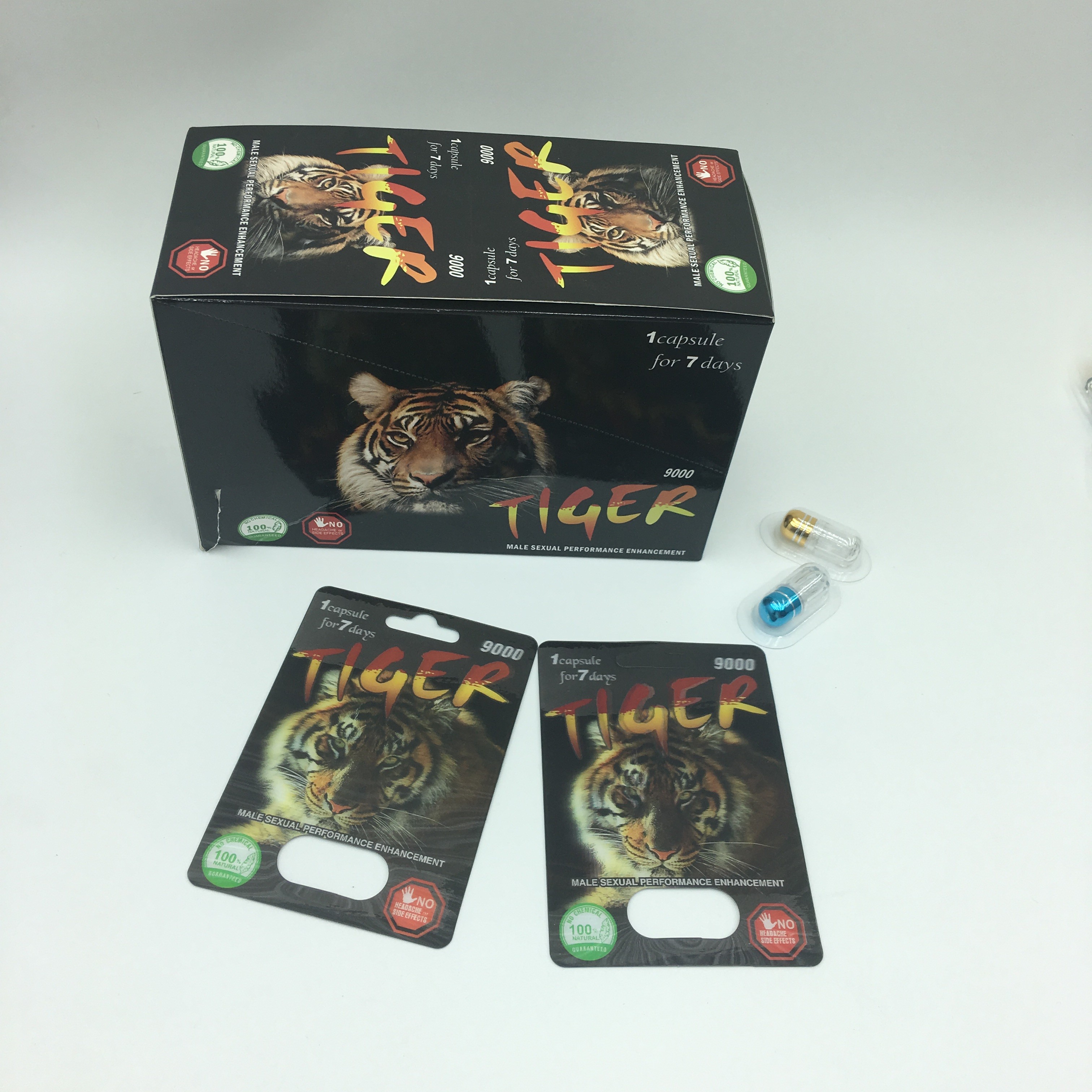 Kemasan Kapsul Daya Seksual CMYK 350g Kartu Blister 3D