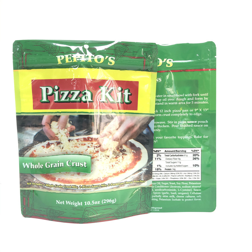 Kantong Plastik Cusromized Food Grade Packaging Stand Pouch Untuk Pizza Mylar Food Pckaging Bag