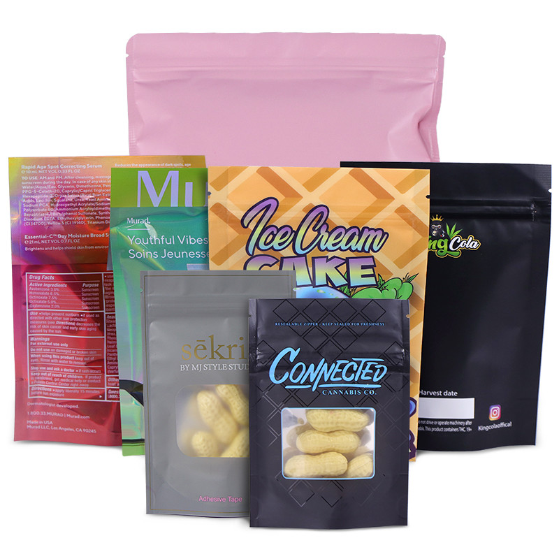 Aluminium Foil Zip Lock CMYK MOPP Tas Mylar Segel Panas