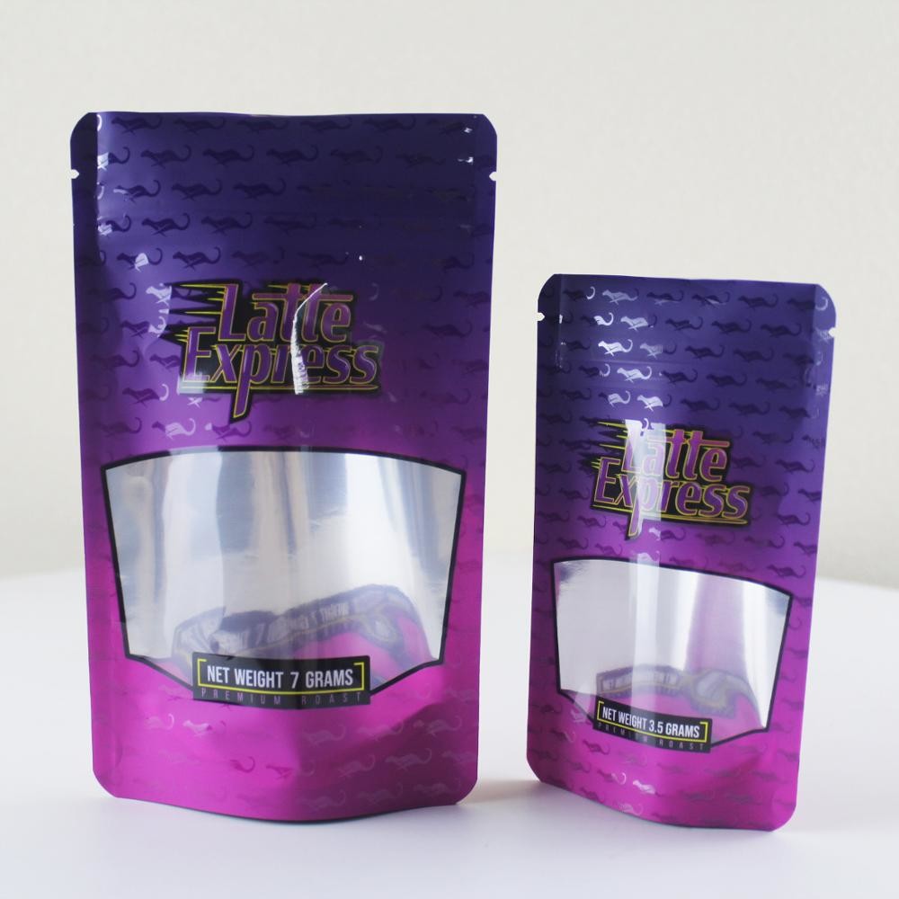 Gravure Printing CBD Cannabis Mylar Ziplock Bags Dengan Windows