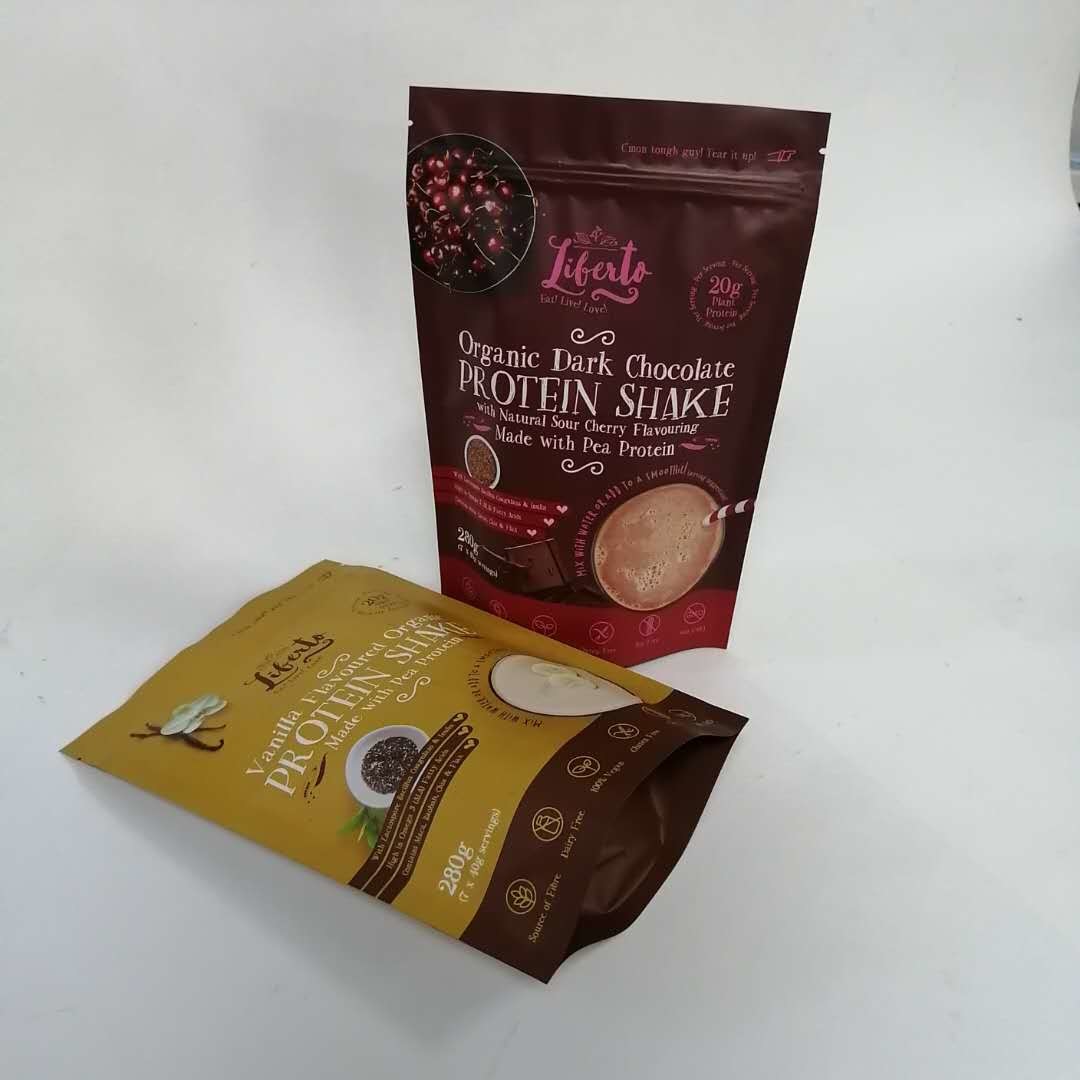 120 Microns Stand Up Matte Protein Powder Mylar Zip Pouches