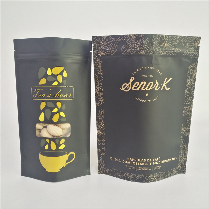 Kertas Kraft Berjajar Kertas Kraft CMYK VMPET Coffee Stand Up Bag