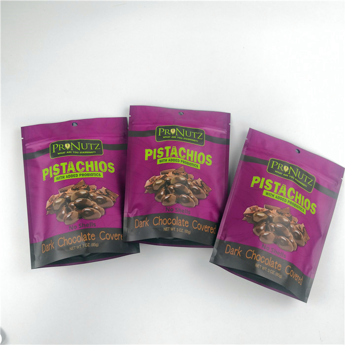 Tas kemasan vakum penyegelan panas berlaminasi logo kustom untuk kemasan kacang