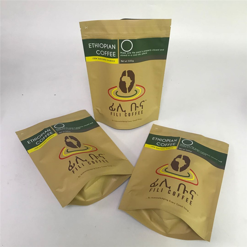 Matte Finished MOPP VMPET Aluminium Foil Bags Untuk Biji Kopi