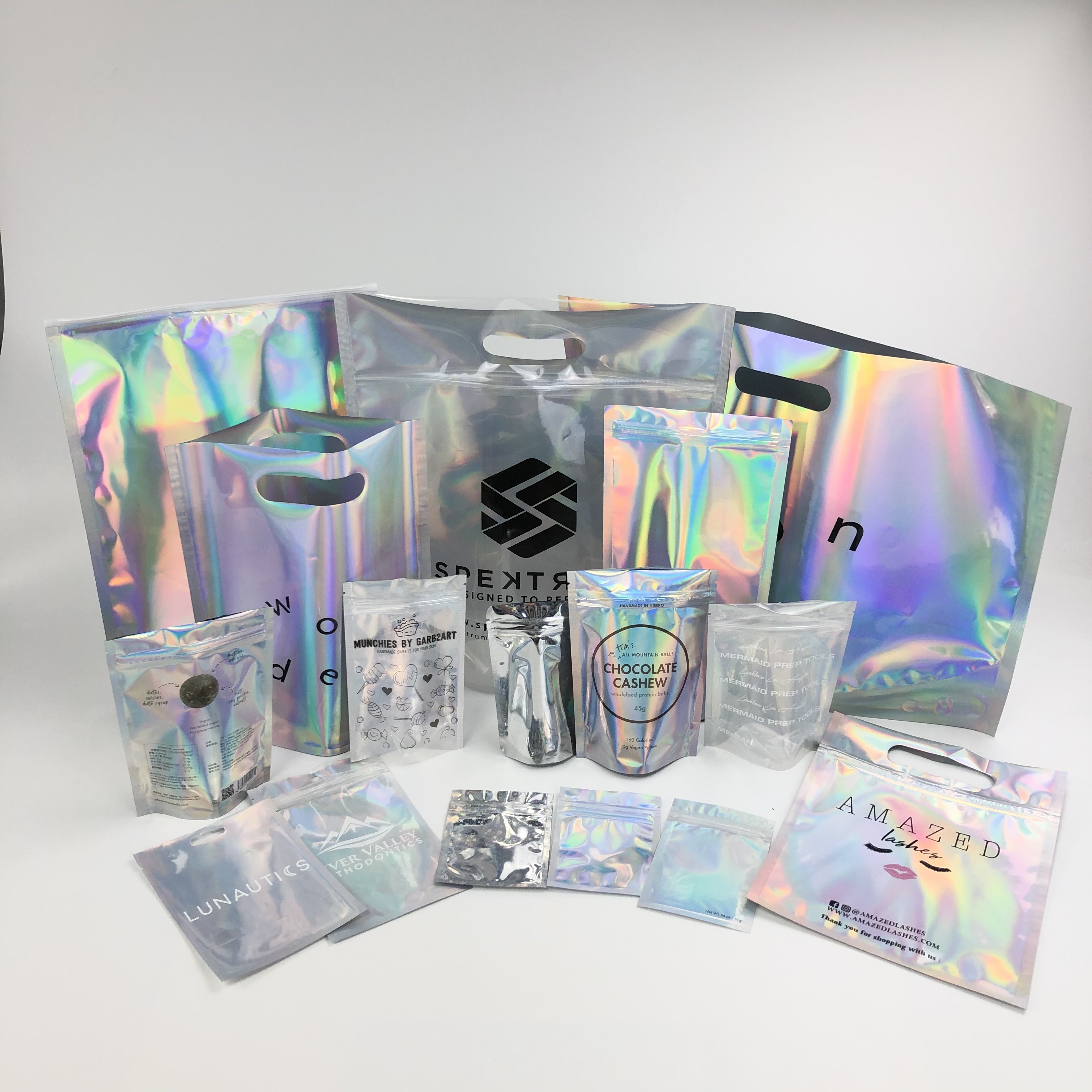 Foil Laminated CMYK Holographic Laser Bags Garment Packaging