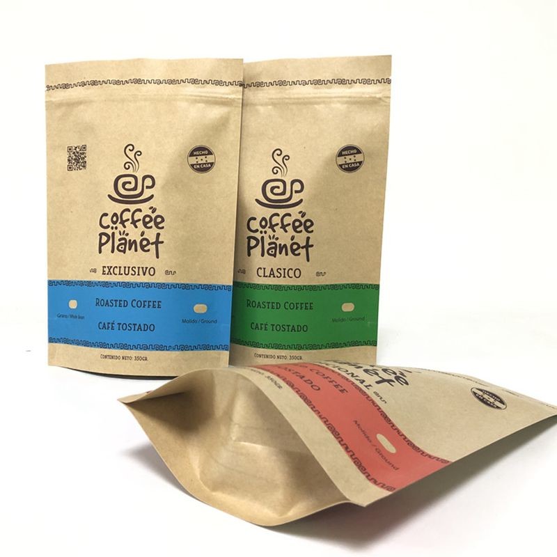 Kertas Kraft Warna Pantone MOPP VMPET 180 Micron Stand Up Pouch